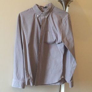 J.CREW MEN’S BUTTON DOWN MAROON SHIRT. SIZE: L